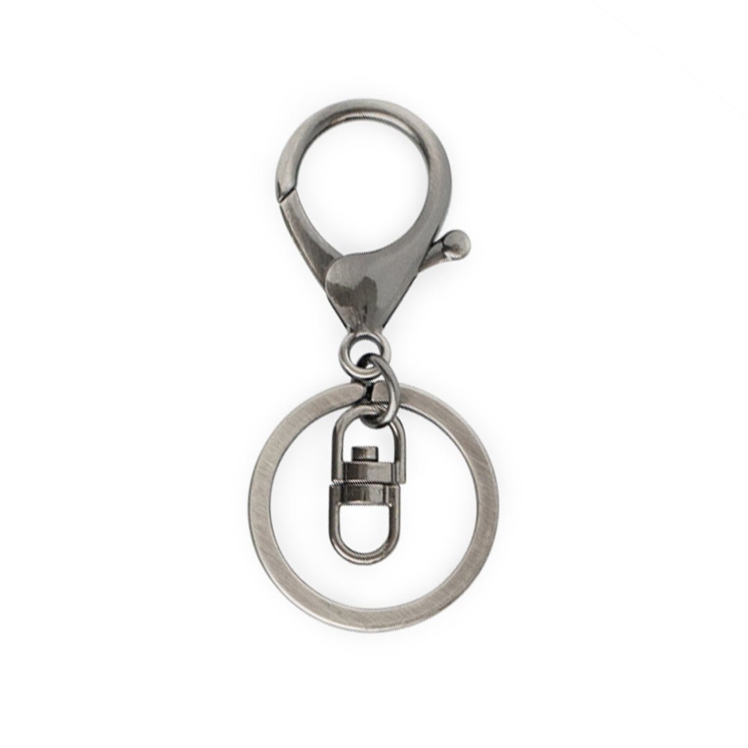 Key Rings Premium Keyring & Clips Brushed Gunmetal from Cara & Co Craft Supply