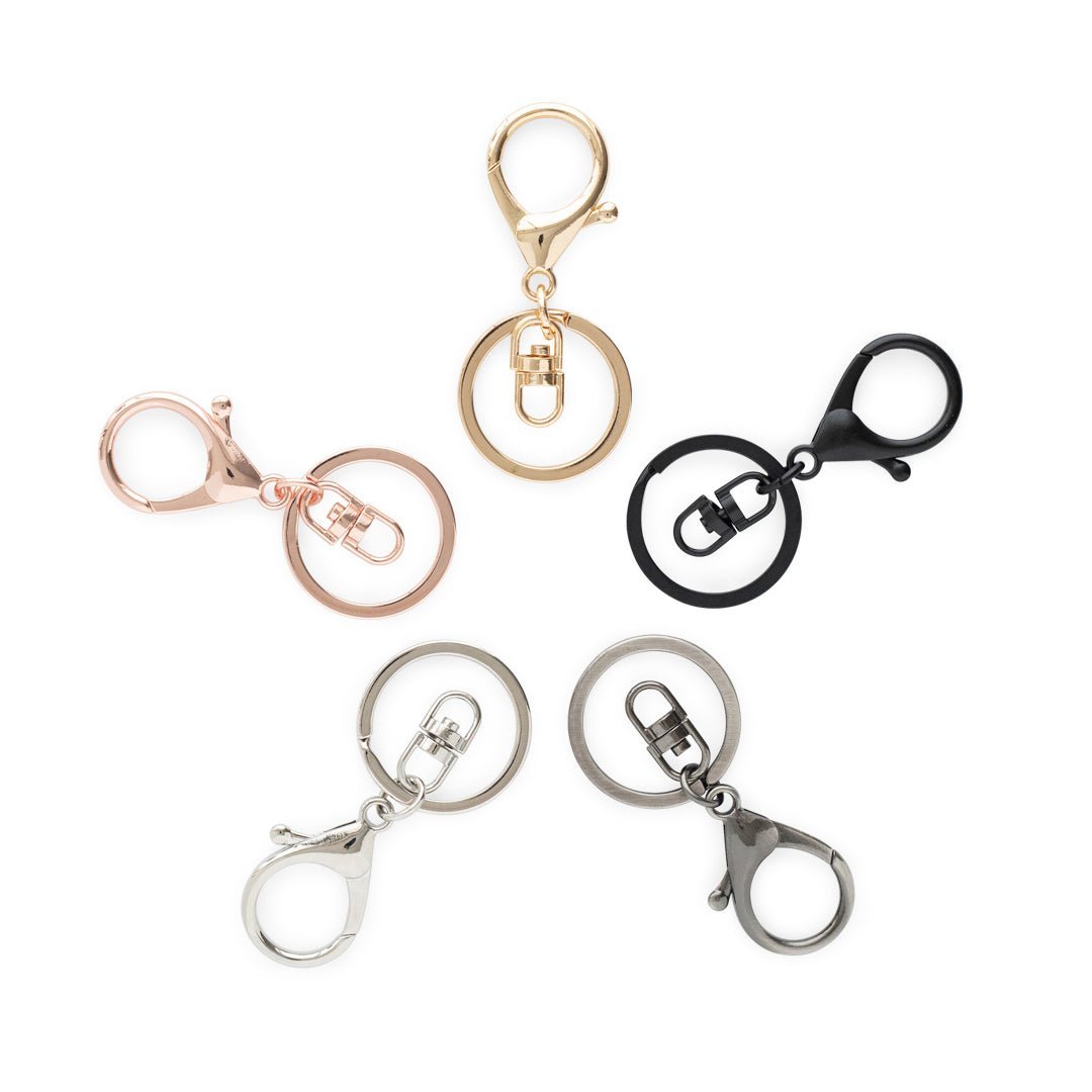 Key Rings Premium Keyring & Clips Brushed Gunmetal from Cara & Co Craft Supply