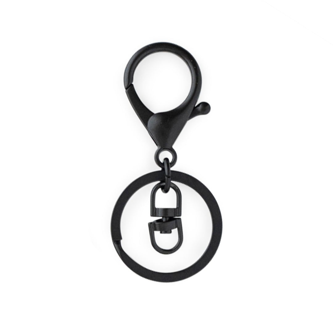 Key Rings Premium Keyring & Clips Matte Black from Cara & Co Craft Supply