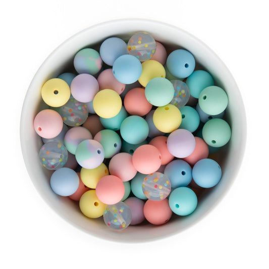 Silicone Bead Packs Pastel Palette 15mm Round Silicone from Cara & Co Craft Supply