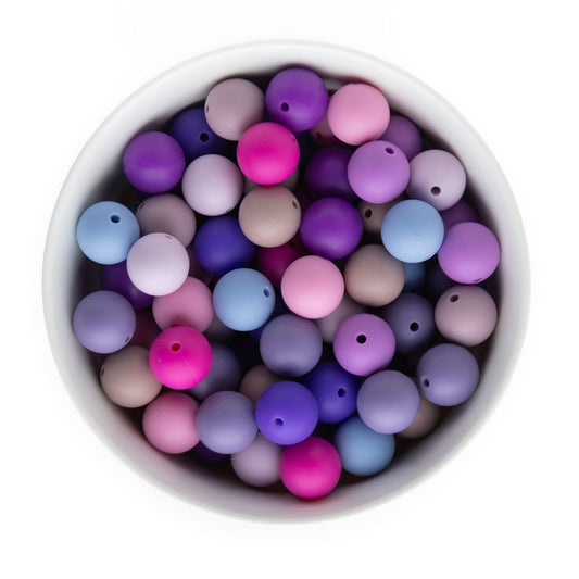 Silicone Bead Packs Purple Haze 15mm Round Silicone from Cara & Co Craft Supply
