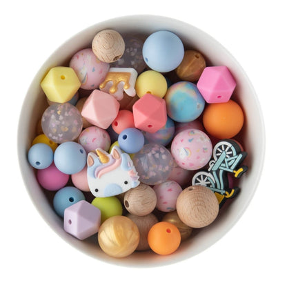Silicone Bead Packs Unicorns Themed Silicone from Cara & Co Craft Supply