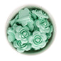 Silicone Beads Large Roses Mint from Cara & Co Craft Supply