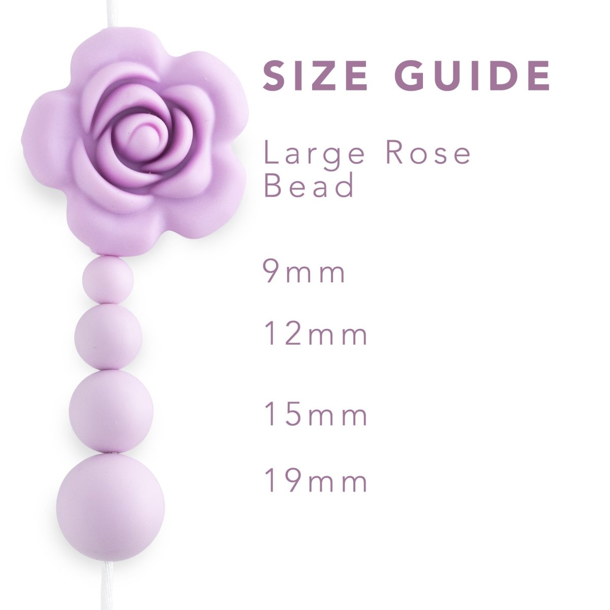 Silicone Beads Large Roses White Marble from Cara & Co Craft Supply