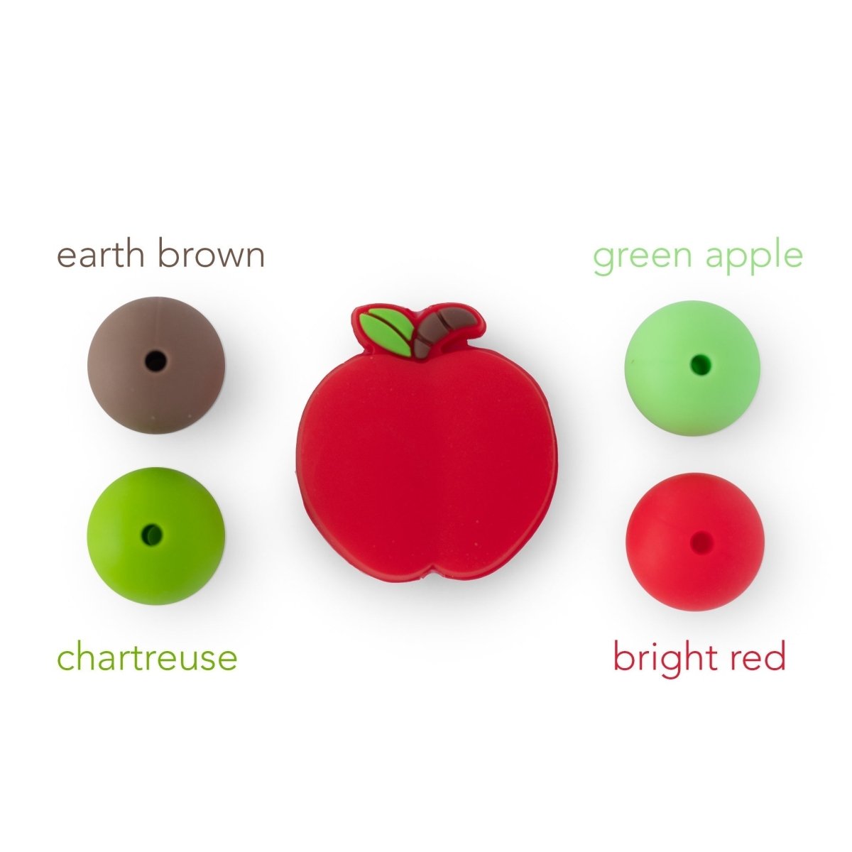 Silicone Focal Beads Apples from Cara & Co Craft Supply