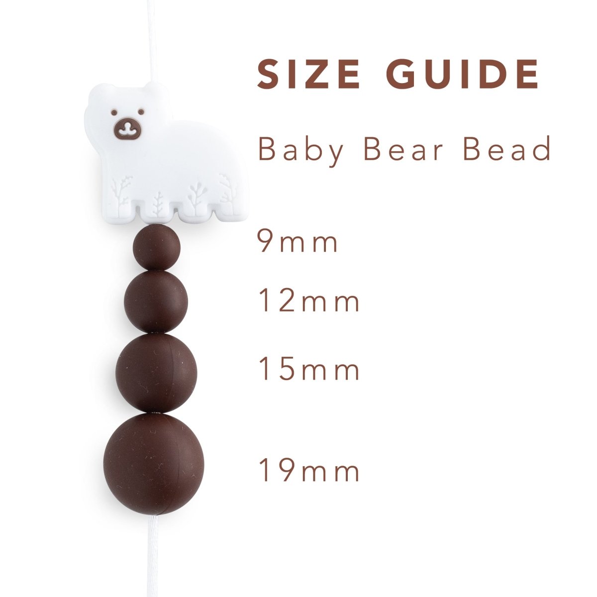 Silicone Focal Beads Baby Bears White from Cara & Co Craft Supply