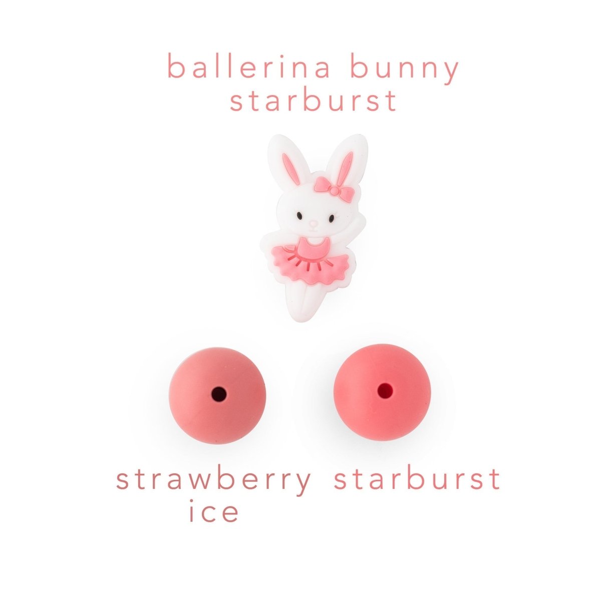 Silicone Focal Beads Ballerina Bunnies Starburst from Cara & Co Craft Supply
