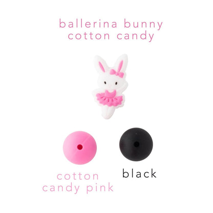 Silicone Focal Beads Ballerina Bunnies Starburst from Cara & Co Craft Supply