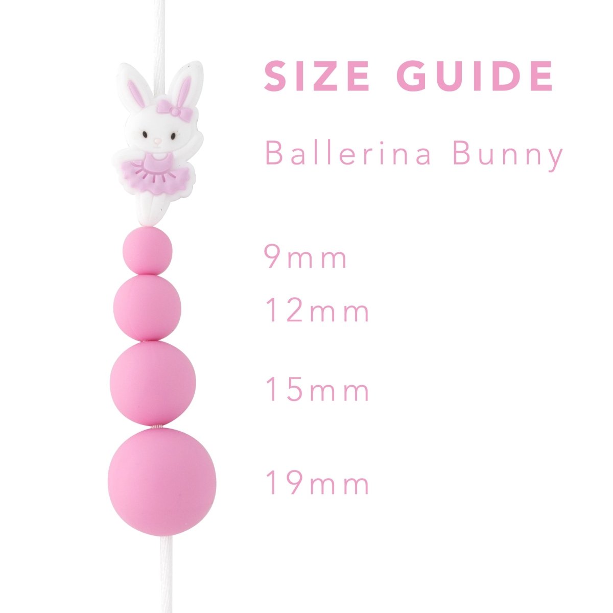 Silicone Focal Beads Ballerina Bunnies Starburst from Cara & Co Craft Supply