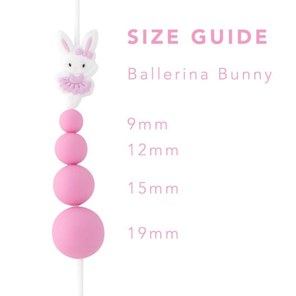 Silicone Focal Beads Ballerina Bunnies Starburst from Cara & Co Craft Supply