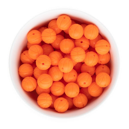 Silicone Focal Beads Basketballs Tangerine Orange from Cara & Co Craft Supply