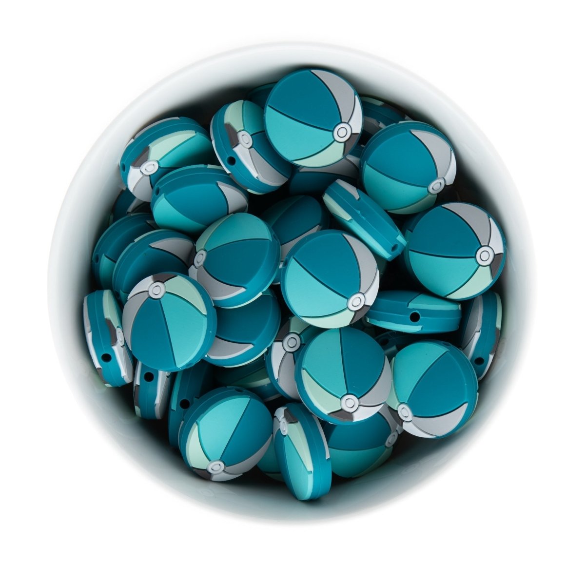 Silicone Focal Beads Beach Balls Biscay Blue from Cara & Co Craft Supply