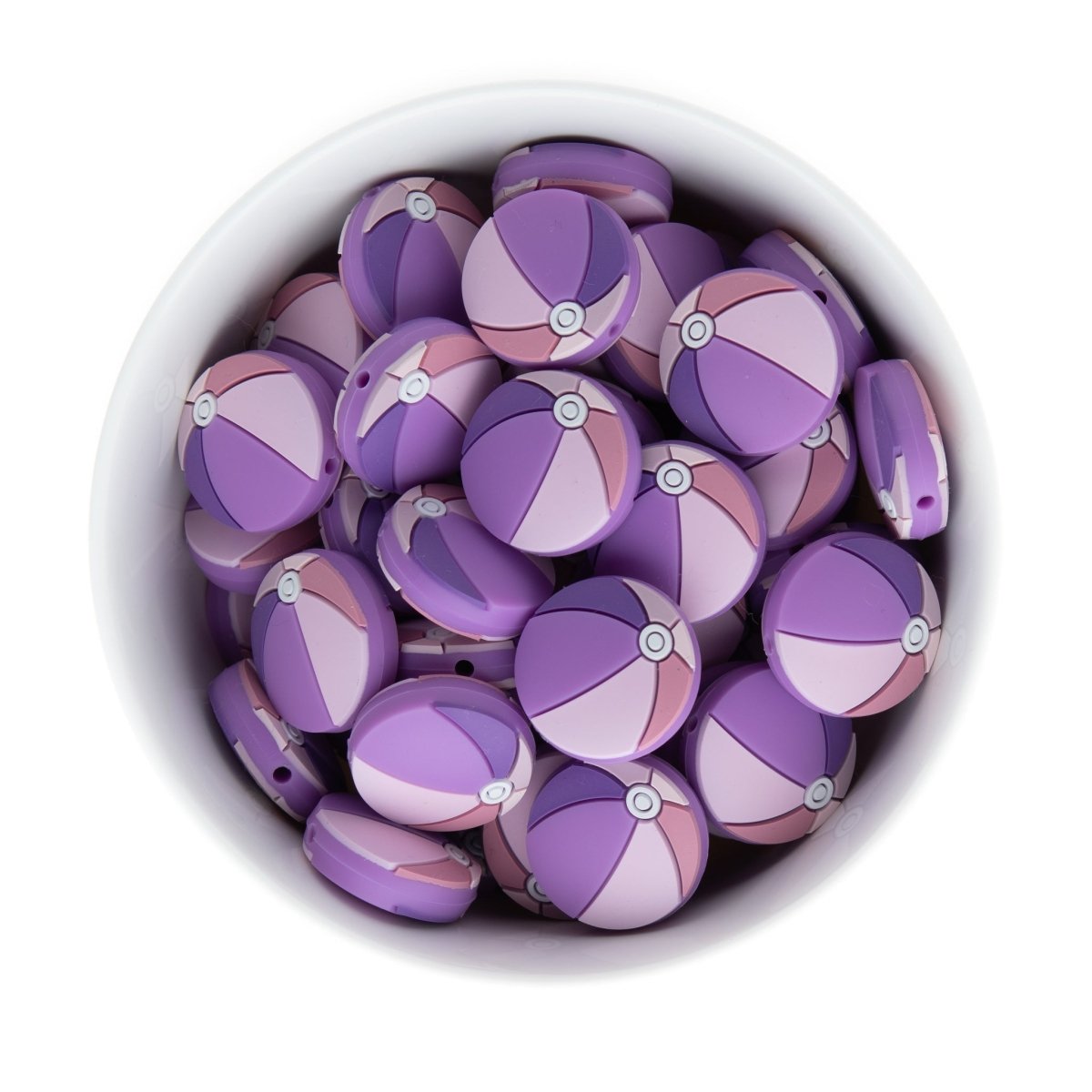 Silicone Focal Beads Beach Balls Lavender from Cara & Co Craft Supply