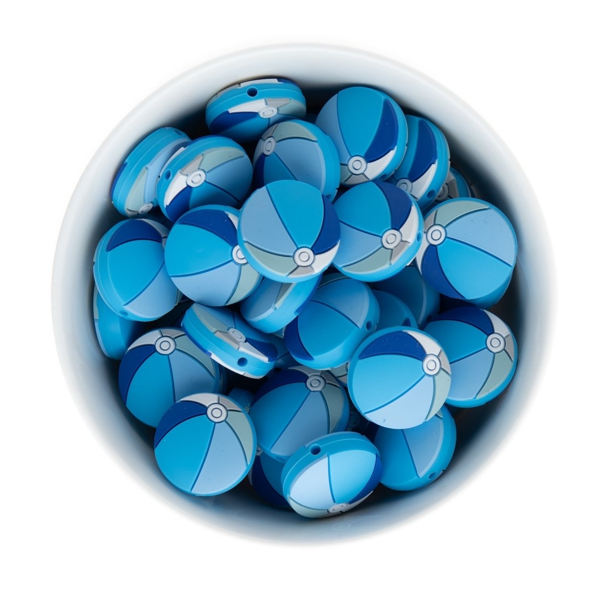 Silicone Focal Beads Beach Balls Sky Blue from Cara & Co Craft Supply