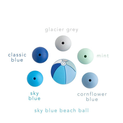 Silicone Focal Beads Beach Balls Sky Blue from Cara & Co Craft Supply