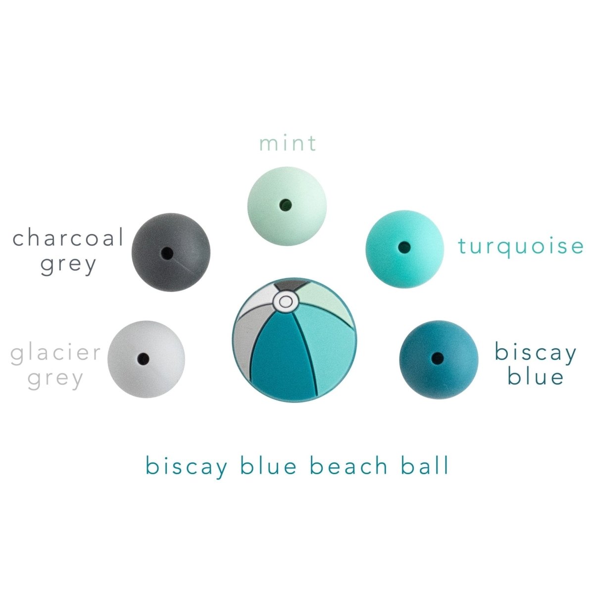 Silicone Focal Beads Beach Balls Sky Blue from Cara & Co Craft Supply