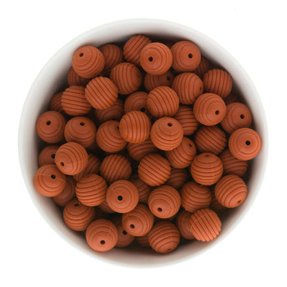 Silicone Focal Beads Beehives Rust from Cara & Co Craft Supply
