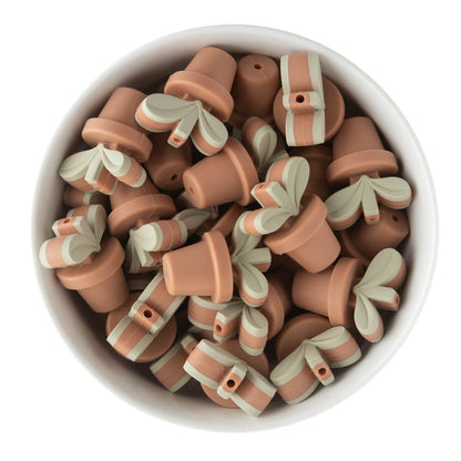 Silicone Focal Beads Bloom Dusty Coral from Cara & Co Craft Supply