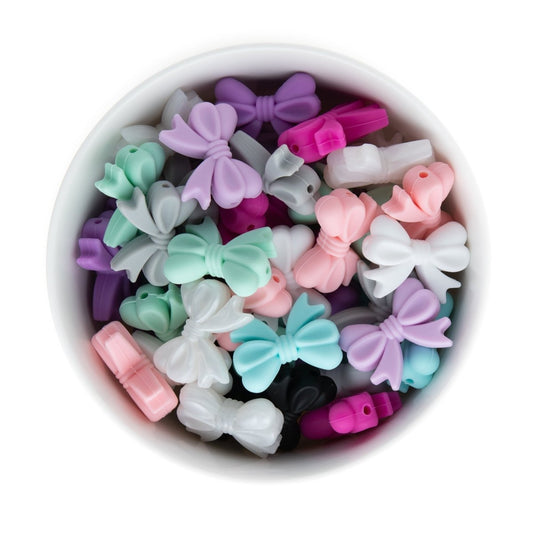 Silicone Focal Beads Bows Black from Cara & Co Craft Supply
