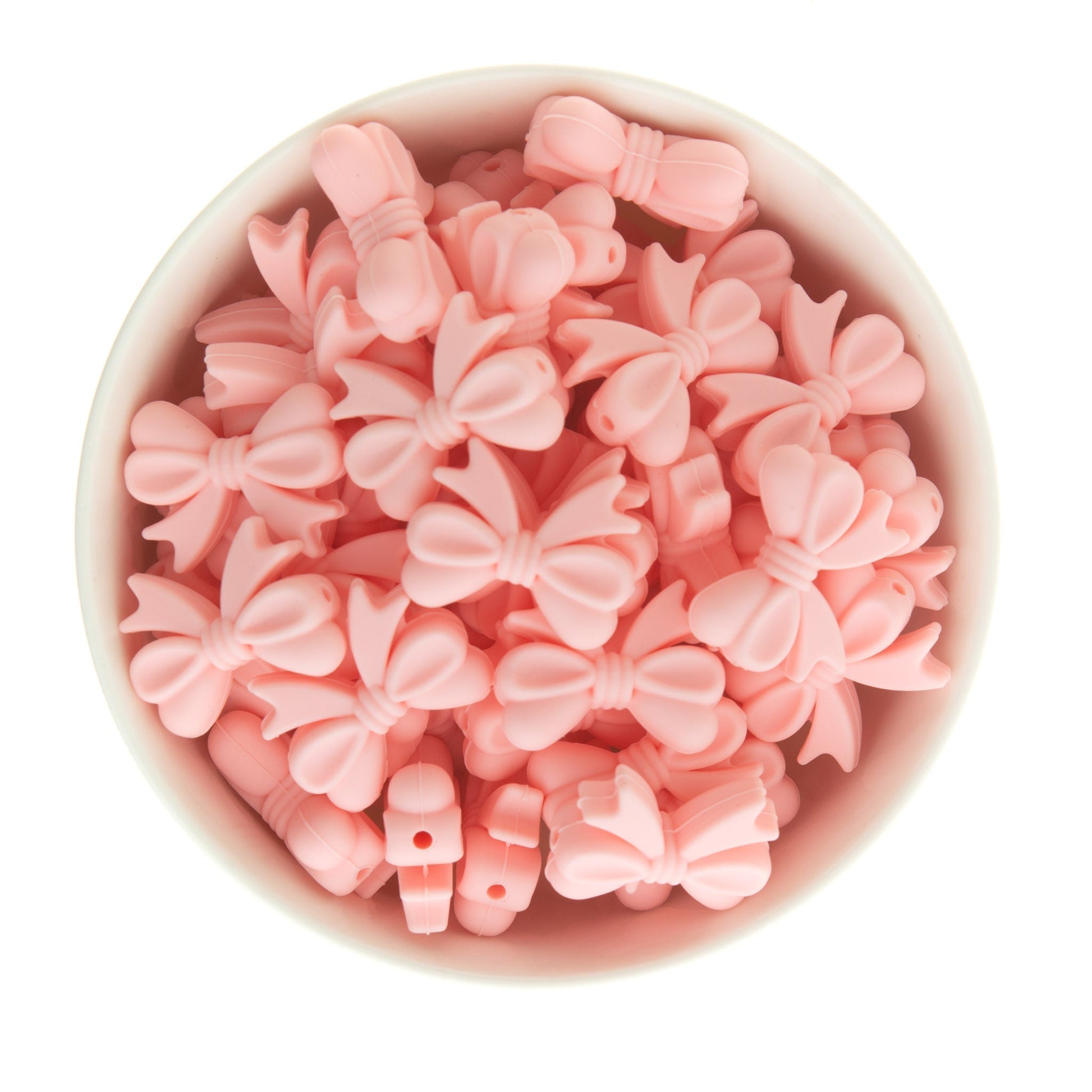 Silicone Focal Beads Bows Soft Pink from Cara & Co Craft Supply