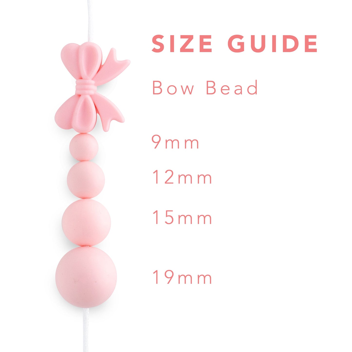 Silicone Focal Beads Bows White from Cara & Co Craft Supply