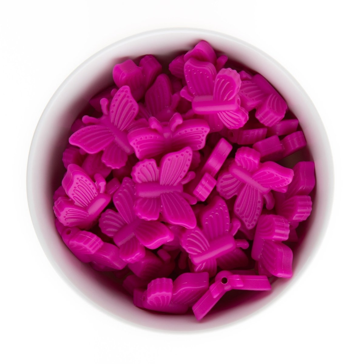 Silicone Focal Beads Butterflies Fuchsia from Cara & Co Craft Supply