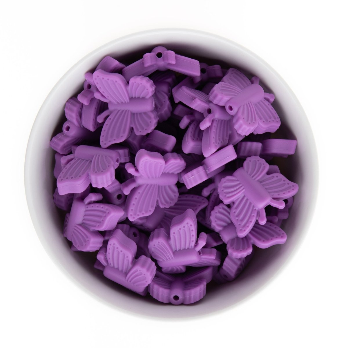 Silicone Focal Beads Butterflies Lavender from Cara & Co Craft Supply