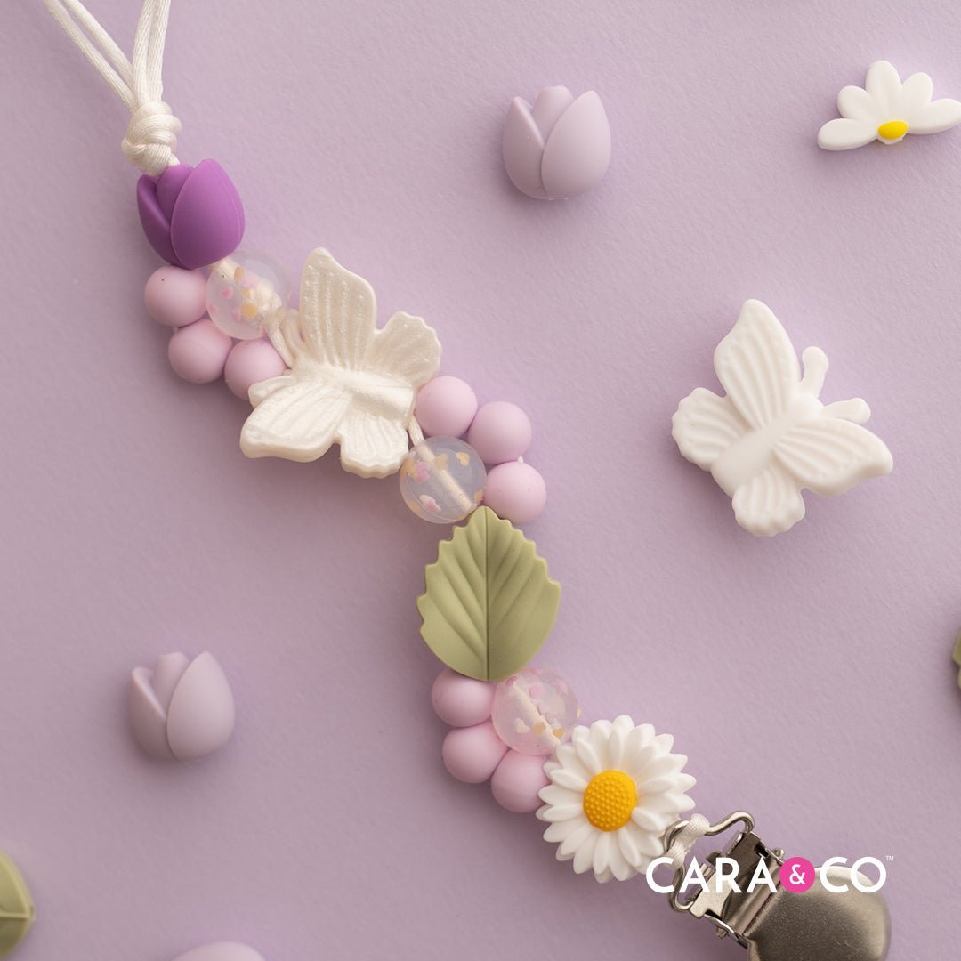 Silicone Focal Beads Butterflies White from Cara & Co Craft Supply