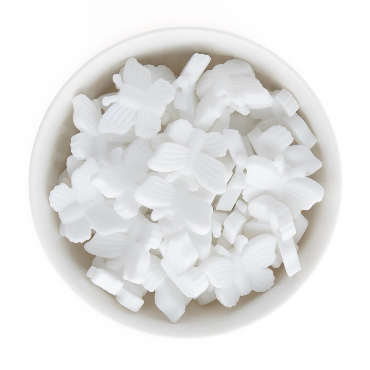 Silicone Focal Beads Butterflies White from Cara & Co Craft Supply