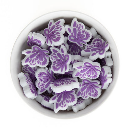 Silicone Focal Beads Butterfly Ribbon Lavender from Cara & Co Craft Supply