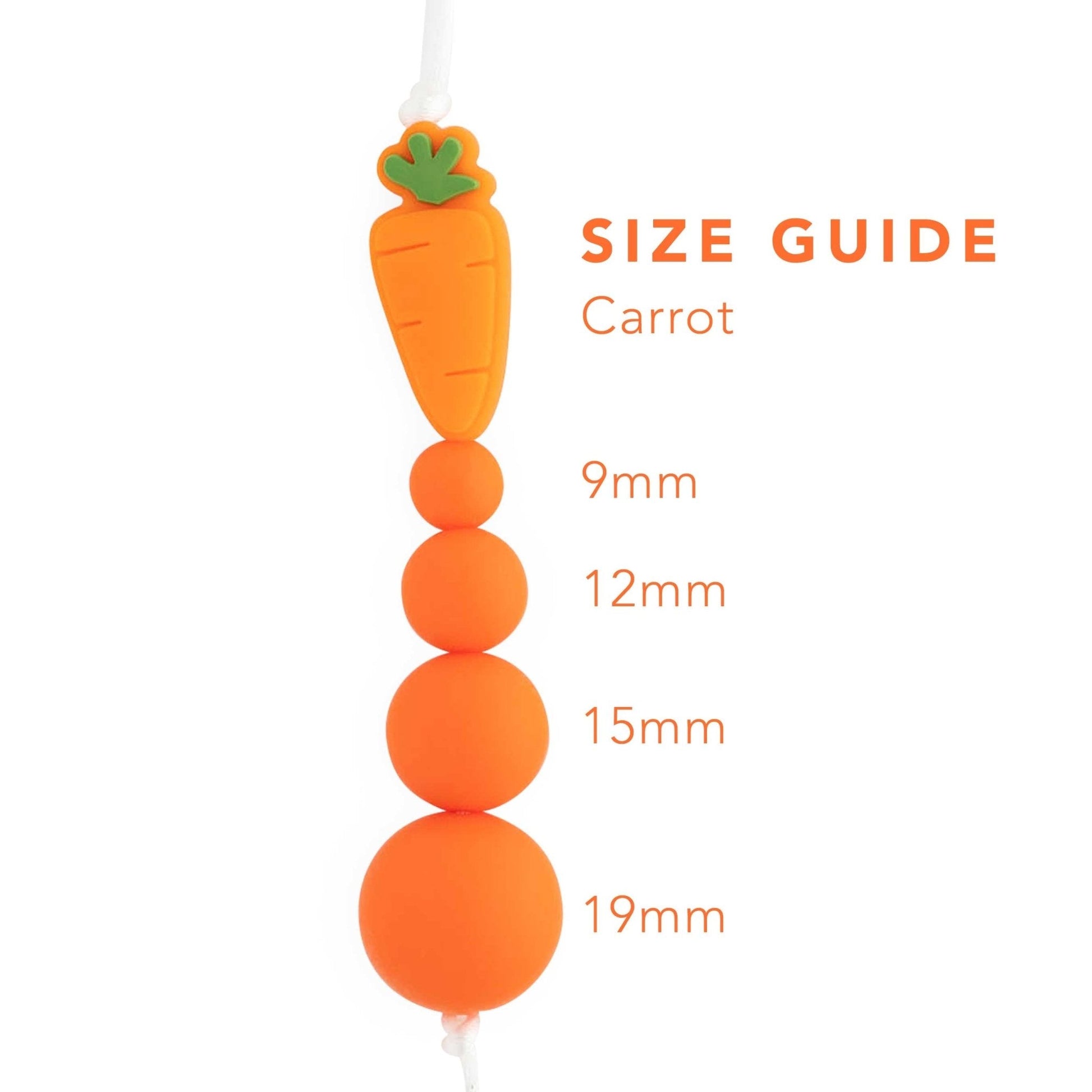 Silicone Focal Beads Carrot from Cara & Co Craft Supply