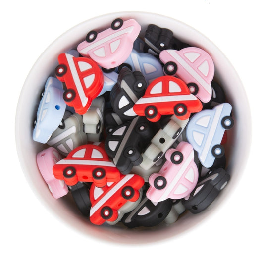 Silicone Focal Beads Cars Black from Cara & Co Craft Supply
