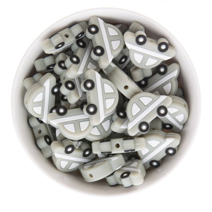 Silicone Focal Beads Cars Light Grey from Cara & Co Craft Supply