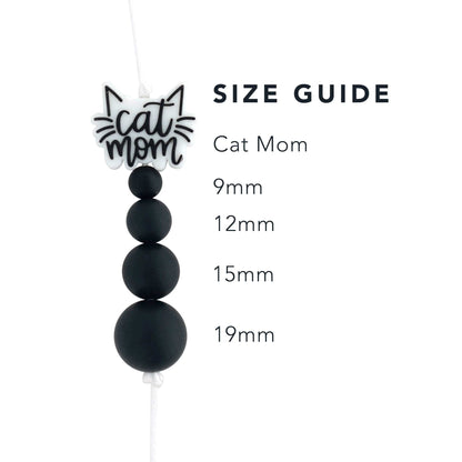 Silicone Focal Beads Cat Mom from Cara & Co Craft Supply