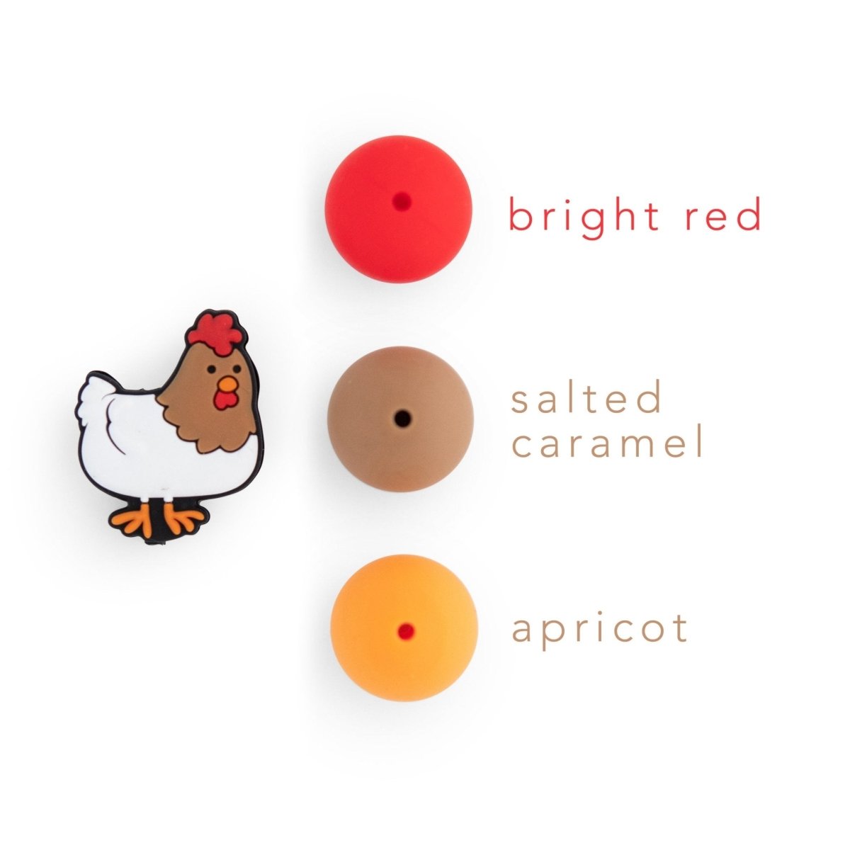 Silicone Focal Beads Chickens from Cara & Co Craft Supply