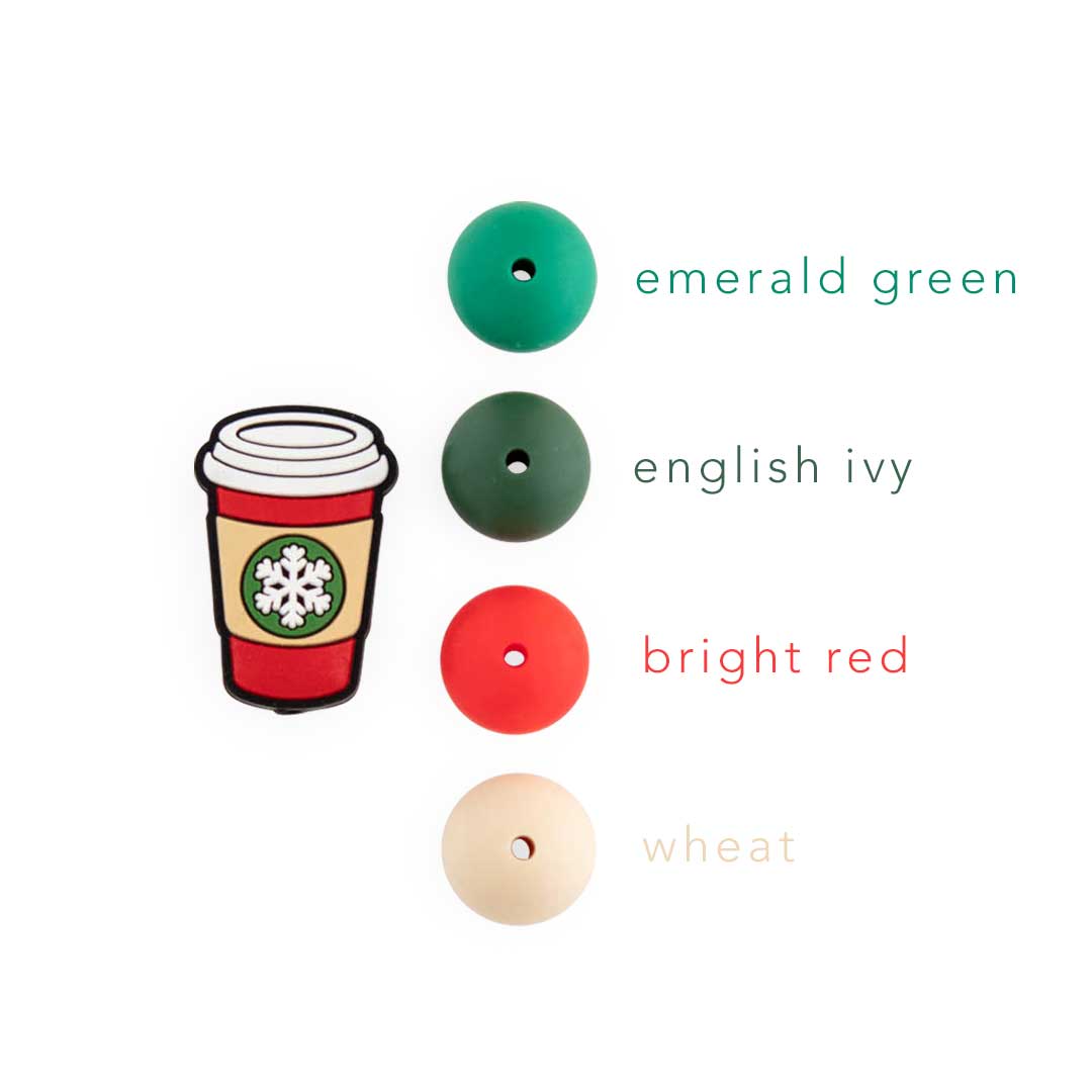 Silicone Focal Beads Christmas Latte from Cara & Co Craft Supply
