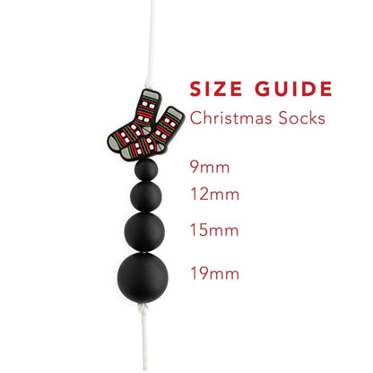 Silicone Focal Beads Christmas Socks from Cara & Co Craft Supply