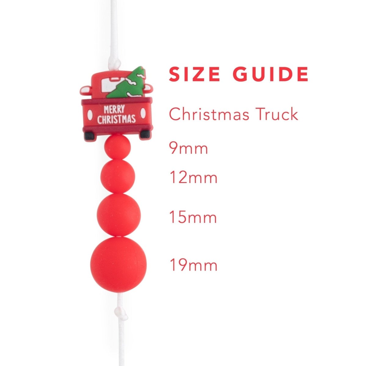 Silicone Focal Beads Christmas Trucks from Cara & Co Craft Supply