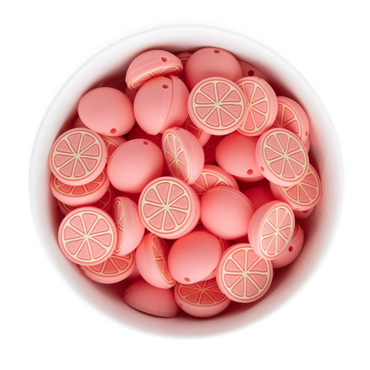 Silicone Focal Beads Citrus Grapefruit from Cara & Co Craft Supply
