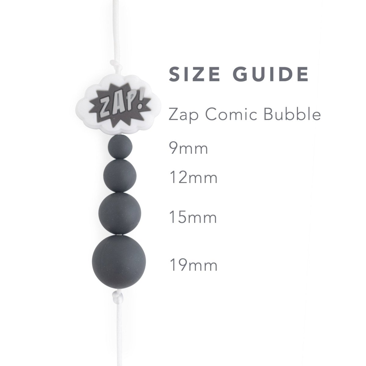 Silicone Focal Beads Comic Bubbles Zap! from Cara & Co Craft Supply