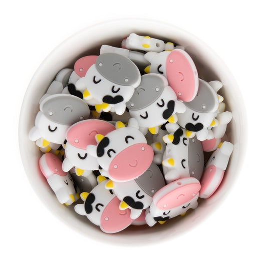 Silicone Focal Beads Cows Glacier Grey from Cara & Co Craft Supply