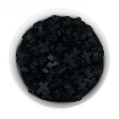 Silicone Focal Beads Crosses Black from Cara & Co Craft Supply