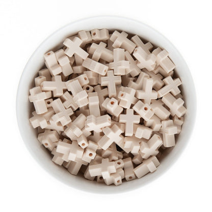 Silicone Focal Beads Crosses Ivory from Cara & Co Craft Supply