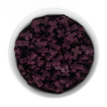 Silicone Focal Beads Crosses Mystic Mulberry from Cara & Co Craft Supply