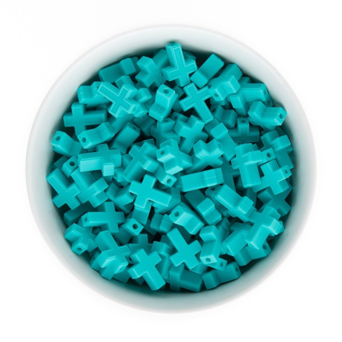 Silicone Focal Beads Crosses Turquoise from Cara & Co Craft Supply