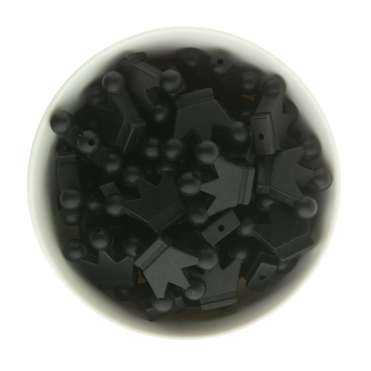 Silicone Focal Beads Crowns Black from Cara & Co Craft Supply