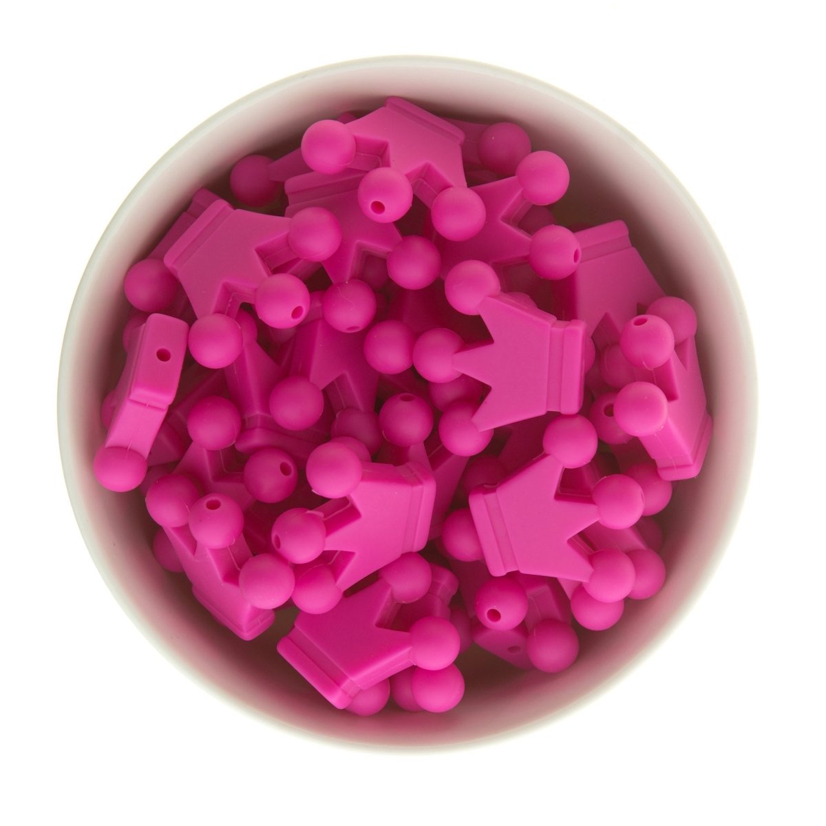 Silicone Focal Beads Crowns Fuchsia from Cara & Co Craft Supply