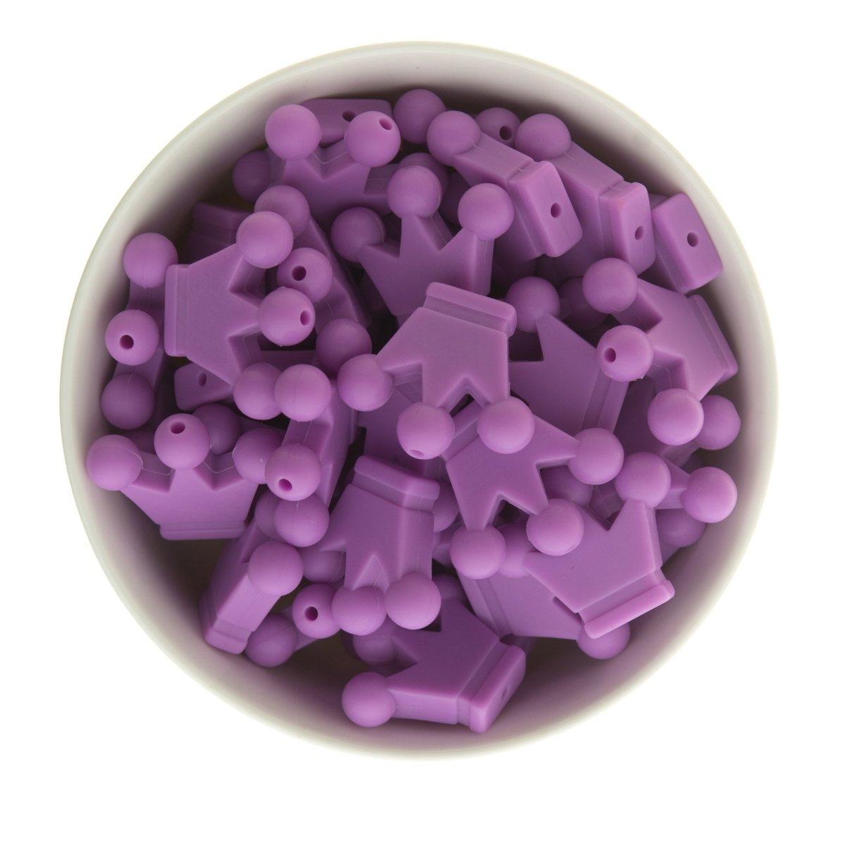 Silicone Focal Beads Crowns Lavender from Cara & Co Craft Supply