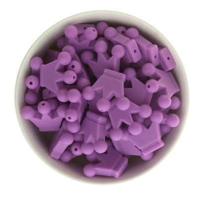 Silicone Focal Beads Crowns Lavender from Cara & Co Craft Supply