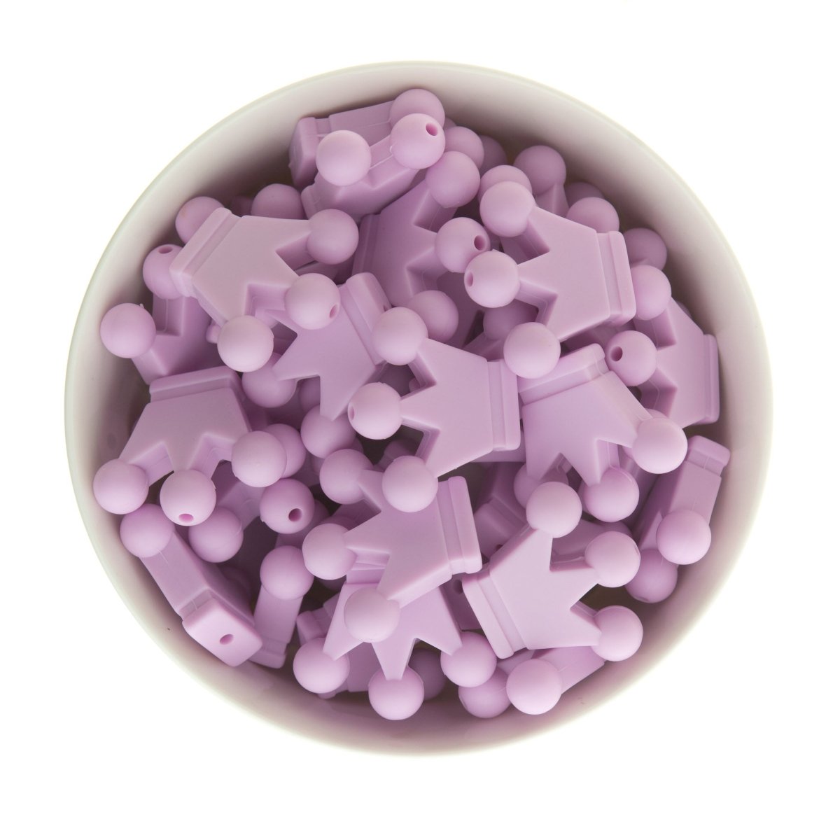 Silicone Focal Beads Crowns Light Purple from Cara & Co Craft Supply